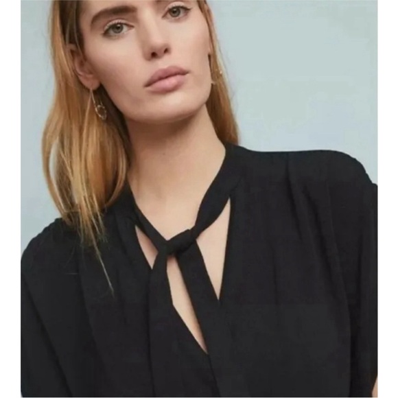 Anthropologie Rambuteau Black Knit Sleeveless Wrap Sweater - Picture 4 of 9